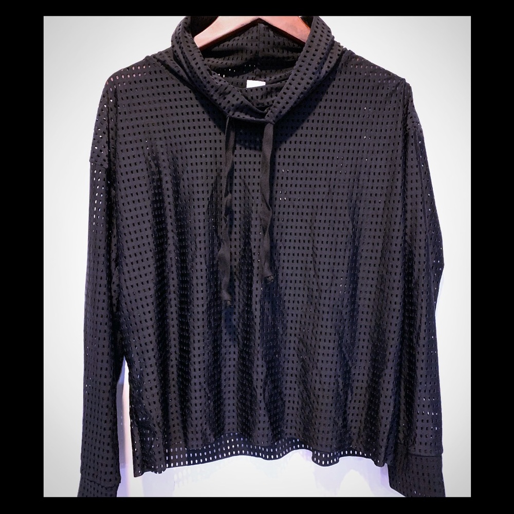 NWT Mesh cowl neck pullover